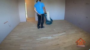 Укладка штучного паркета на фанеру.