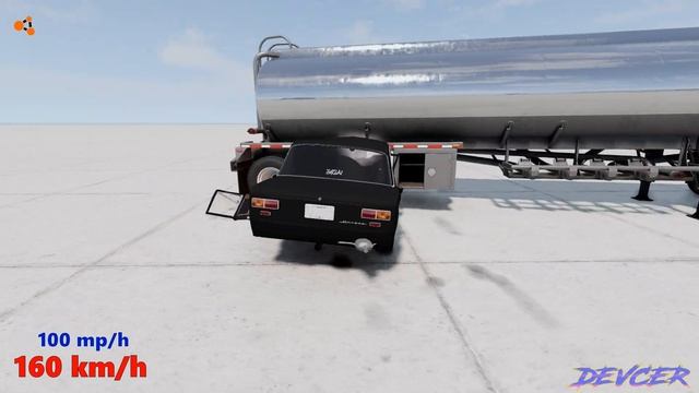Lada 06 , Mercedes Benz vs Large GAS tank 200 Km/H , 125 Mp/H Crash TEST! BeamNG drive смотреть онлайн