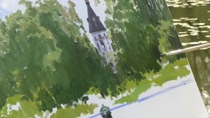 Художник Артем Пучков, пленэр в Переславле-Залесском.  Вид на реку Трубеж