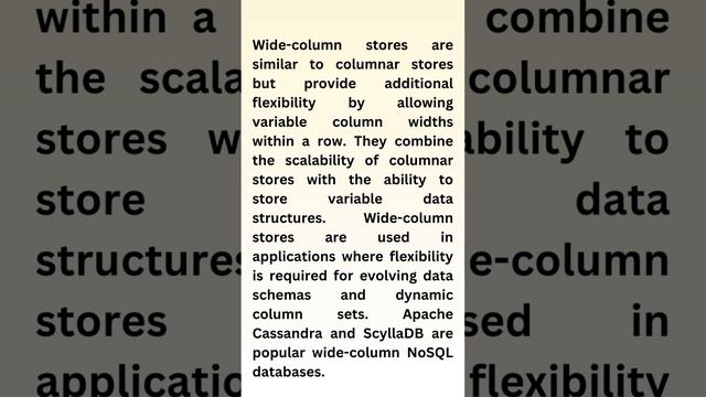 Wide Column Stores