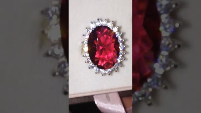 Серебряное кольцо 925 пробы 18K позолота Камень Корунд