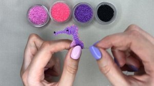 Морской Конек из бисера и проволоки в технике параллельное плетение Фигурки Diy Бисероплетение