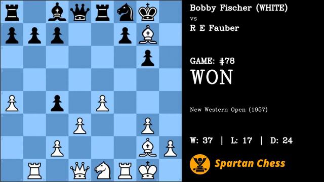 ALL BOBBY FISCHER GAMES | #78 | 1957 | Fischer - Fauber смотреть онлайн