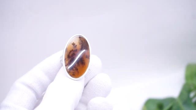 Кольцо ручная работа агат моховый пейзажный натуральный камни большие 3496 3498 Хорошие Вещи