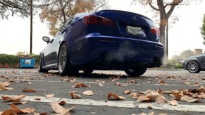 Lexus ISF 5.0 V8 cold start idle 1 | PPE headers | 2.5" x pipe dual (left side view) (4k video)