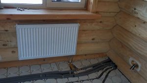 Все скрыто! Монтаж в доме из бревна. Теплый пол, радиаторное отопление, водоснабжение и электрика.