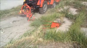 Минитрактор МТМ-10 покос травы и порослей с задней сегментной косилкой