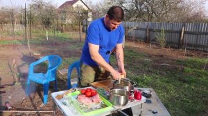 КРОЛИК, КАЗАН, ПРИРОДА!! шурпа из кролика!