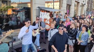 Питер, уличные музыканты! Супер хит, Тополиный пух, классная вечеринка с группой Айдахо на Невском.