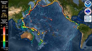 Анимация модели прогноза цунами: Япония 2011