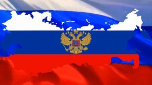 футаж "Карта России на фоне российского флага"