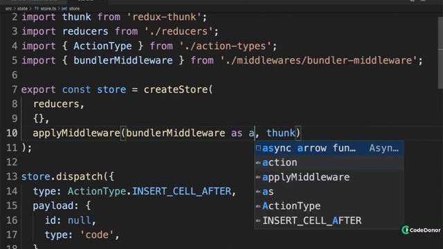 228. Connecting the Middleware | React with Typescript #react #typescript