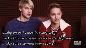 Lucky (glee version)  feat.Quinn Fabray and Sam Evans (Lyrics)