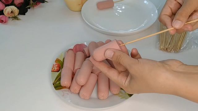 КОРН ДОГ. Сосиска в тесте. Корейское блюдо. CORN DOG. Сосиски в кляре. Казакша рецепт