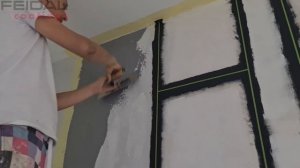 Декоративная фактура "бетон под расшивку" с помощью штукатурки! Просто и красиво!