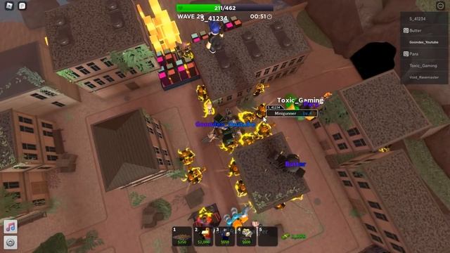 Only Golden Minigunners and Support Fallen Mode Roblox Tower Defense Simulator смотреть онлайн