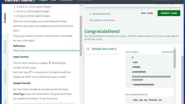 Java DataTypes | Hackerrank Java Solutions #javaprogramming