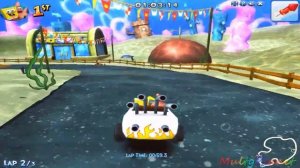 Губка Боб Гонки Спанчбоб игра для детей, 1 заезд