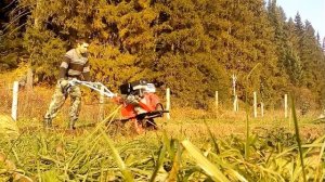 Вспашка мотоблоком Brait 135, Серега с Екатеринбурга пашет огород