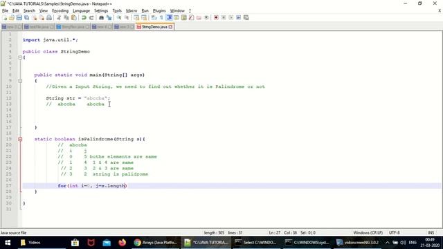 check string palindrome in java