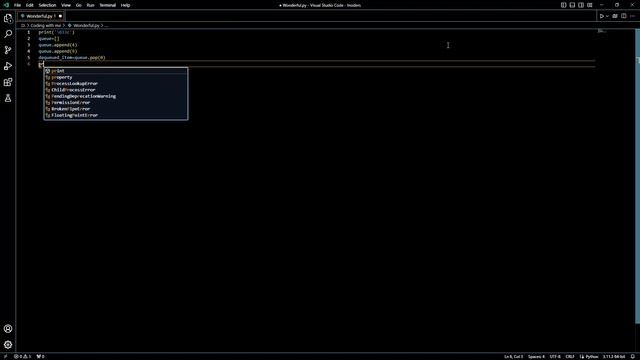Python Queue Implementation: Enqueue, Dequeue, and Print Artificial Intelligence Coder Example Guid