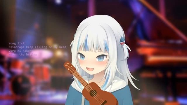 [Hololive - Gawr Gura] Учится петь и играть Kurousa-P and Hatsune Miku - Senbonzakura