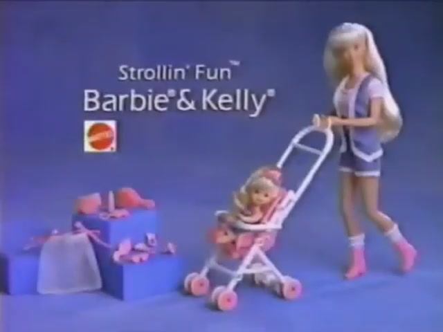 Реклама куклы Барби Маттел и её сестры Келли "Прогулка с коляской" Strollin Fun Barbie and Kelly