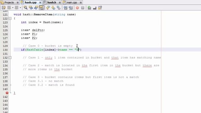 How to Create A Hash Table Project in C++ (Part 14) Remove Item Function , Case 0