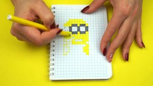 HOW TO DRAW A MINION / Pixel art / КАК НАРИСОВАТЬ МИНЬОНА / Рисуем по клеточкам /