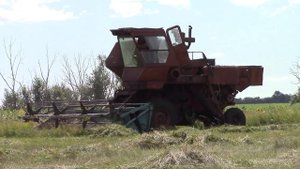 Комбайн Нива СК 5, косит сено жаткой ЖВН 6