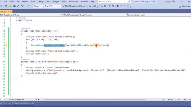 Part 23 :- Thread Pool in C#  | Multithreading/asynchronous and Parallel Programming in C#