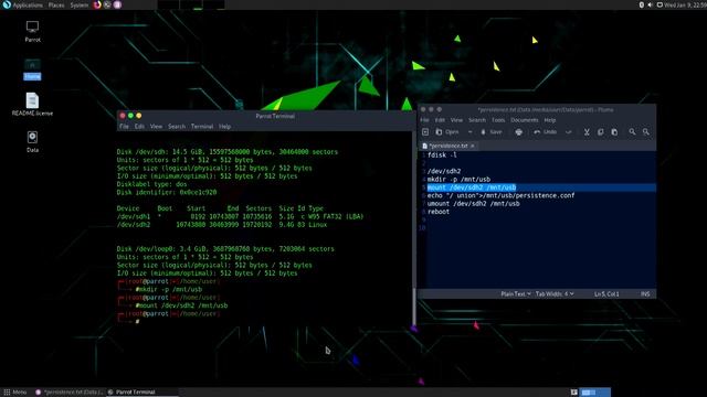 Установка Parrot Security OS 4.4 на USB с возможностью постоянного сохранения (persistence mode)? смотреть онлайн