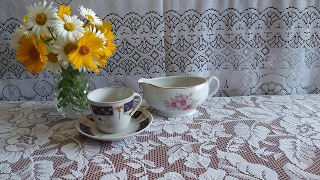 Старинная посуда с барахолки. Фарфор Барановка и цветное стекло СССР.