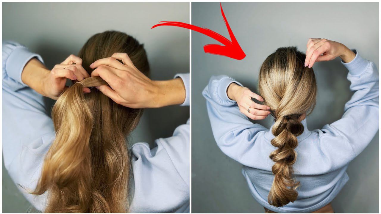 ШИКАРНАЯ ОБЪЕМНАЯ КОСА НА РЕЗИНКАХ НА ДЕНЬ СВЯТОГО ВАЛЕНТИНА Easy braid for Valentine’s Day date✨