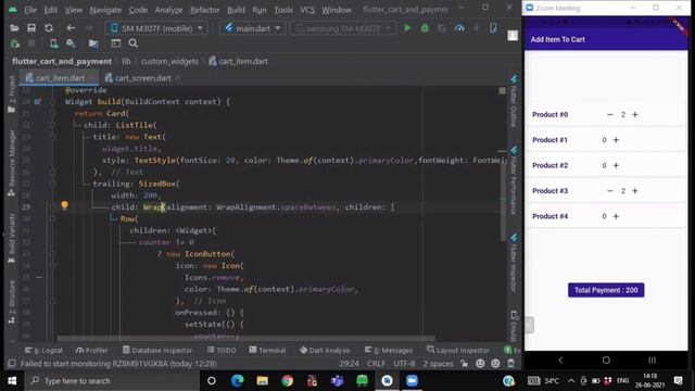 How to Increment and Decrement Single Item in ListView | Create Cart in Flutter | @flutterstudio
