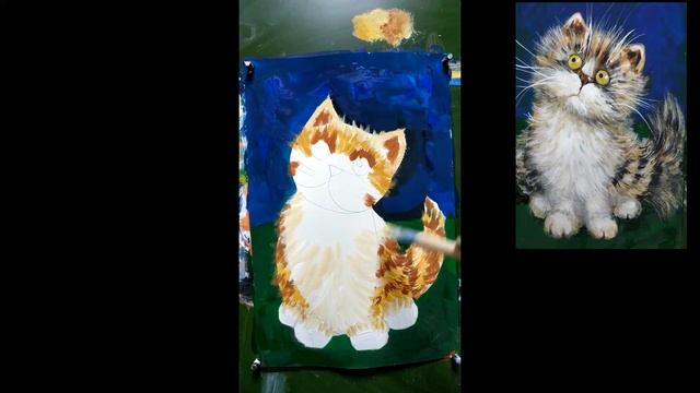 гуашь. котик пушистый смотреть онлайн