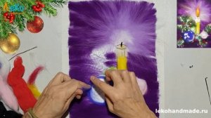 Новогодний мастер-класс. Рождественский декор в технике шерстяной акварели. Свеча.