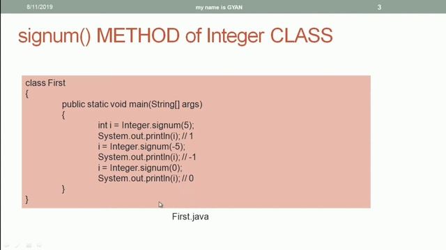 Wrapper Classes in Java | #43 | signum() Method of Integer and Long Wrapper Classes in Java