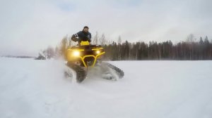 Квадроцикл на гусеницах Stels Guepard VS Снегоход Yamaha