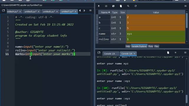 Program for Displaying student information in python смотреть онлайн