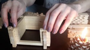 АСМР звуки дерева. Собираю домик. Без слов. Wooden house. No talking