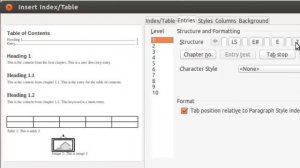 LibreOffice Table of Contents