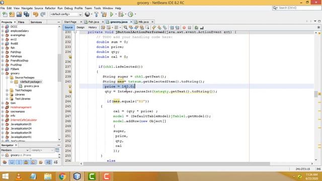Grocery  Shop Inventory Using Java