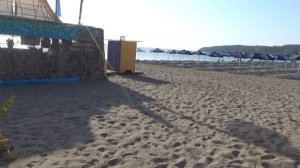 Faliraki beach. Фалираки, Родос. Пляж. Утренний обзор.