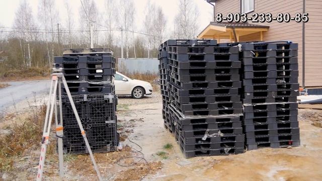 Септик Крот + поле с пластиковыми поддонами.