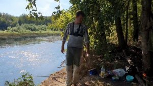 Отдых и рыбалка на Сакмаре. Рыба ловилась сразу на 2 крючка