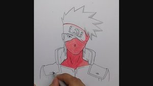 Как нарисовать Какаши Хатаке из аниме Наруто \\ персонаж аниме простым карандашом