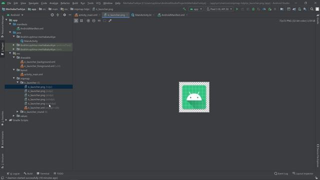 3. Android Studio Genel Ayarlar, Project paneli, Palette paneli, Attributes paneli Component tree 4 смотреть онлайн
