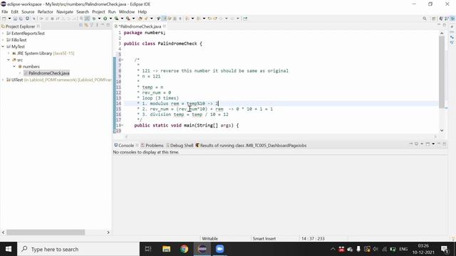 Java Program to check Palindrome Number смотреть онлайн