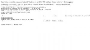 Cannot write to '-' (Broken pipe) OVH server?